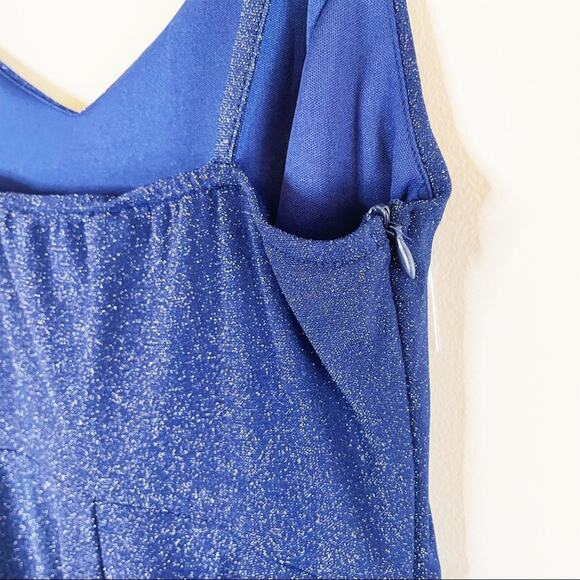 Zalalus faux wrap shimmering minidress blue Small NEW - Picture 5 of 15